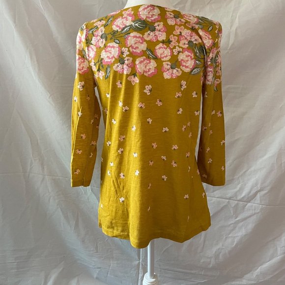 NEW Women's LOFT Yellow Floral Shirt size Small - Picture 5 of 9
